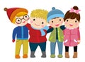 Children, winter clothes Royalty Free Stock Photo